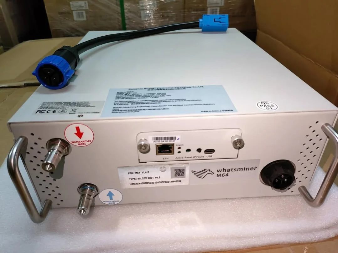 Used MicroBT WhatsMiner M64 206 Th/s Hydro Bitcoin Miner MicroBT ASIC bitcoin miner