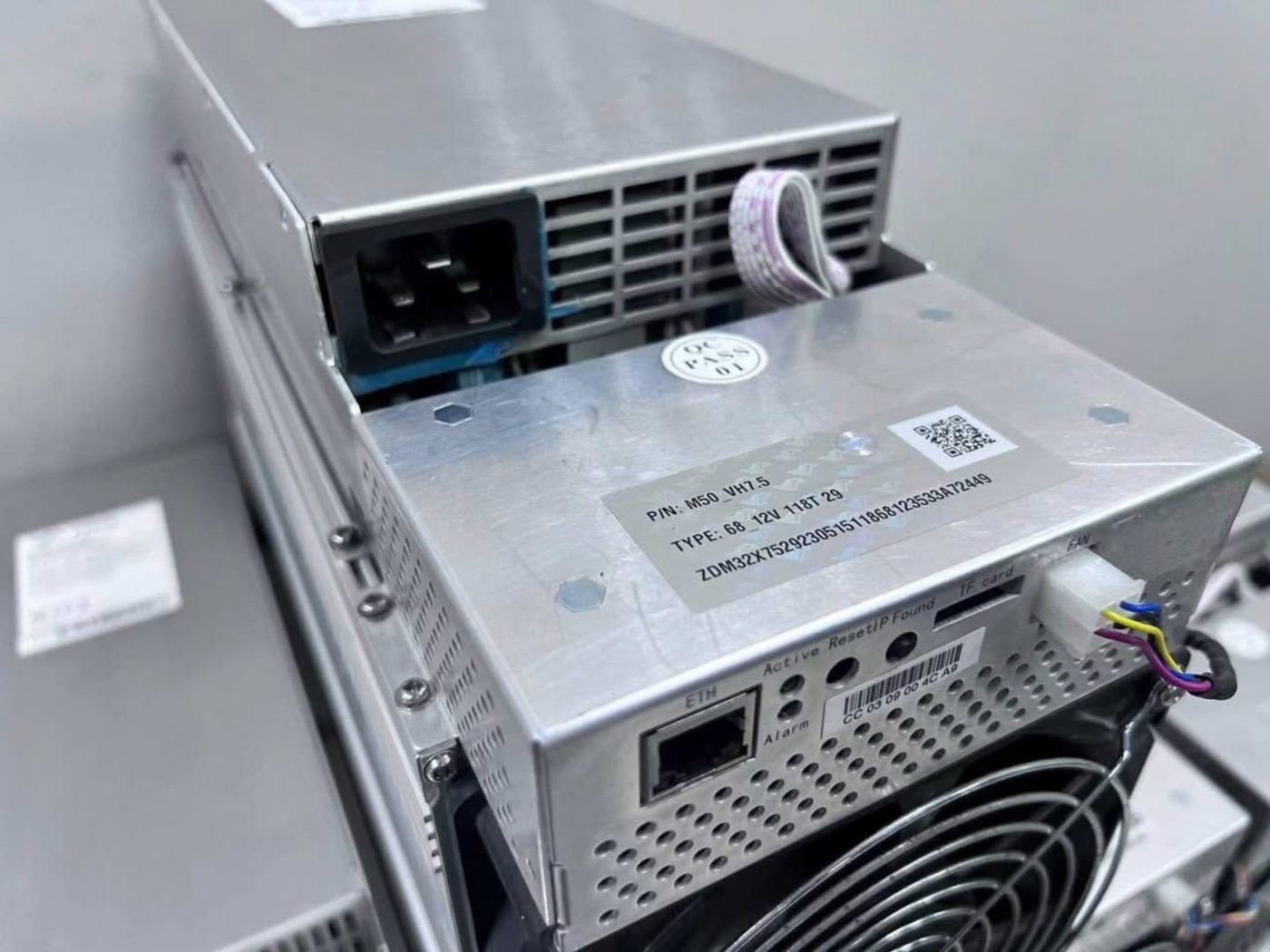 Used MicroBT WhatsMiner M50S 128-134 Th/s Bitcoin Miner MicroBT ASIC bitcoin miner